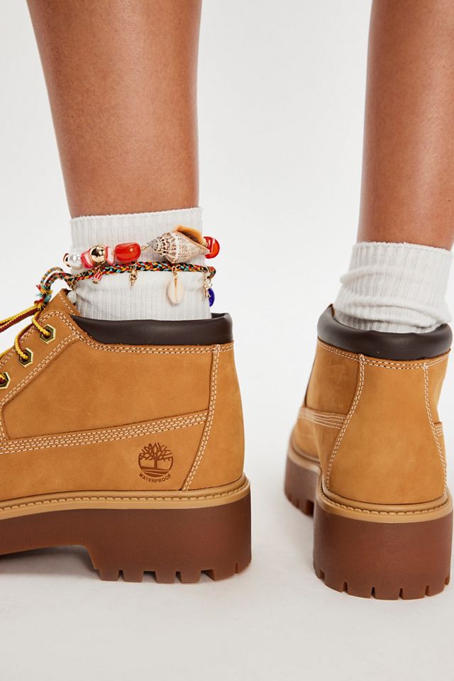 timberland×swagger harako lace up boots Women's Stone Street Mid Lace-Up Platform Hiker