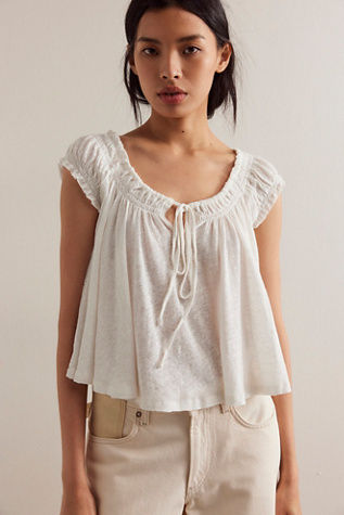 We The Free Dahlia Tee at Free People in White, Size: Medium