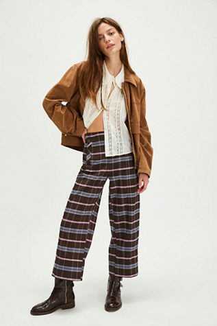 Acadia Trousers at Free People in Plaid, Size: US 6