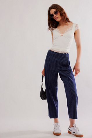 Acadia Trousers at Free People in Pinstripe, Size: US 4