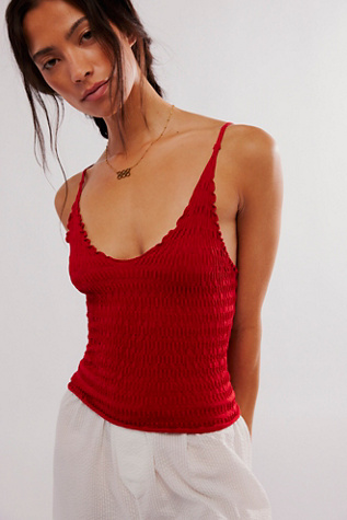 Pucker Up Seamless Cami by Intimately at Free People in Red Dahlia, Size: XS/S