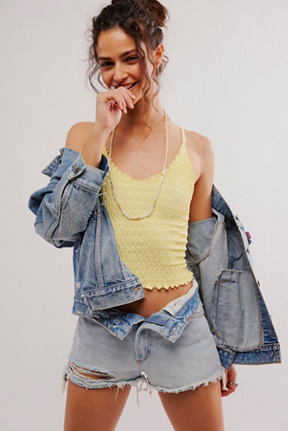 Pucker Up Seamless Cami by Intimately at Free People in Lemonade, Size: XS/S