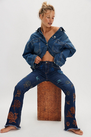 Driftwood Eva Slim Jeans at Free People in Dark Wash, Size: 26