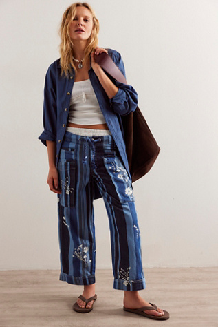 We The Free Cove Crop Pull-On Jeans at Free People in Seascape, Size: Small