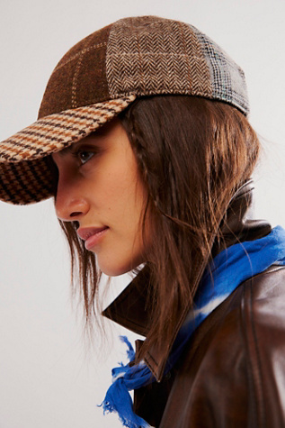 Letterman Plaid Cap at Free People in Brown Blue