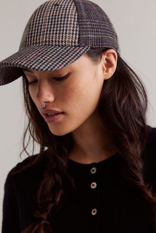 Letterman Plaid Cap at Free People in Grey Green