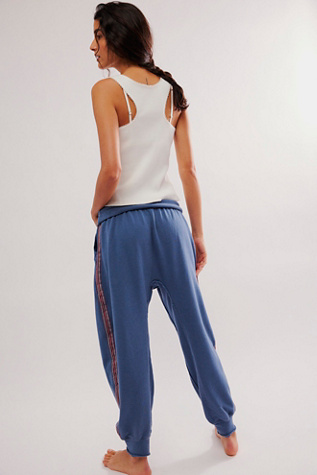 Going For It Lounge Joggers by Intimately at Free People in Placid Blue Combo, Size: Medium