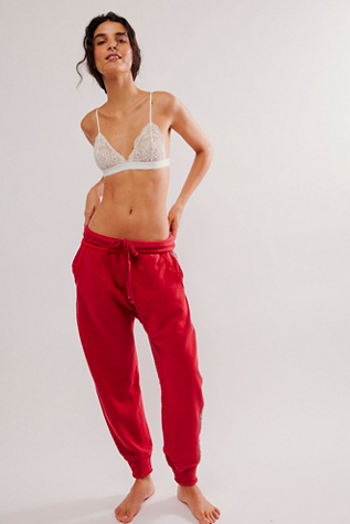 Going For It Lounge Joggers by Intimately at Free People in Cherry Juice Combo, Size: Medium