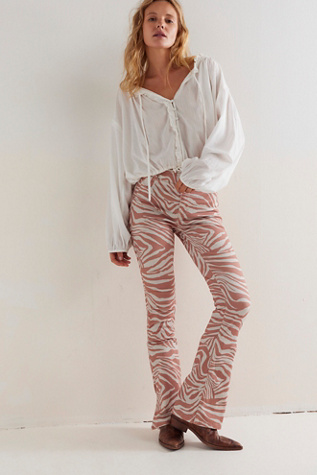 We The Free Level Up Slit Slim Flare Printed Jeans