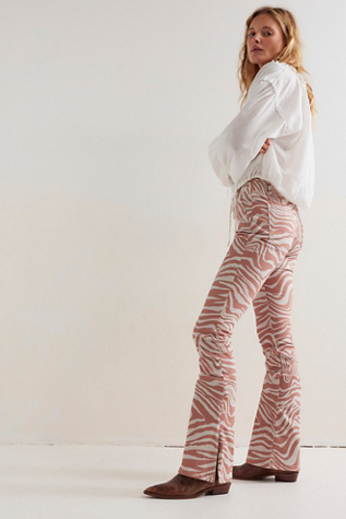 We The Free Level Up Slit Slim Flare Printed Jeans