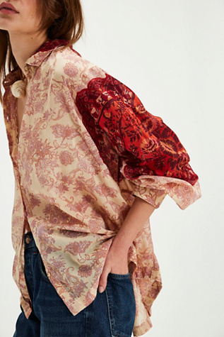 Rose Bud Blouse At Free People In Tea Combo, Size: Medium