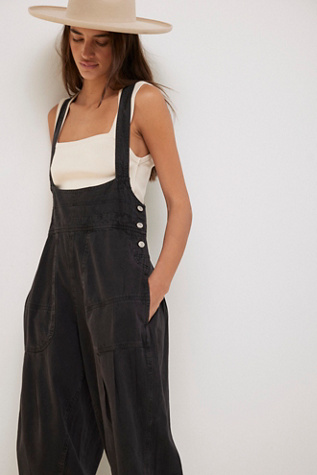 Felix Tapered Dungarees by We The Free at Free People in Black, Size: Large