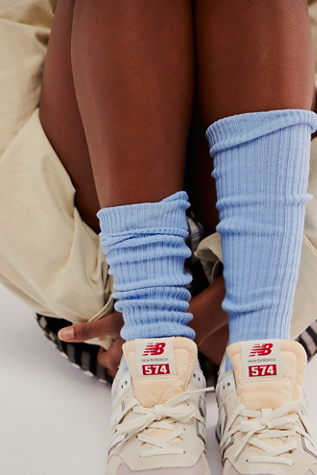 Super Scrunch Solid Socks by Hansel From Basel at Free People in Light Blue