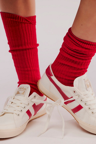 Super Scrunch Solid Socks by Hansel From Basel at Free People in Candy Red