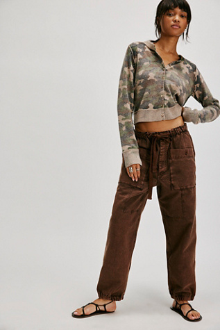 River Stone Pants at Free People in Hot Fudge, Size: Small