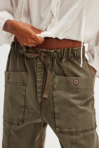 River Stone Pants at Free People in Mulled Basil, Size: Large