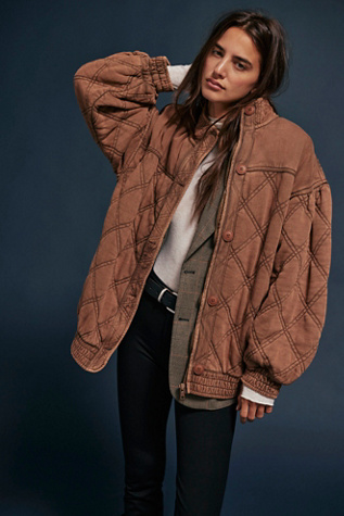 Juno Jacket At Free People In Oiled Oak, Size: Small