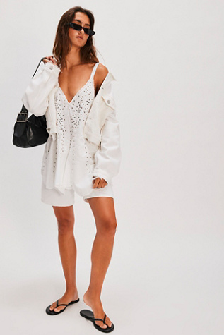 Tell Me About It Studded Tunic at Free People in Ivory, Size: Medium