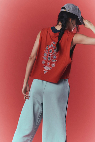 Inspire Crochet Logo Tank Top by FP Movement at Free People in Victory Red Combo, Size: XL
