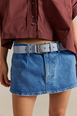 Carraway Leather Belt by Free People in Blue, Size: S-M/P-M