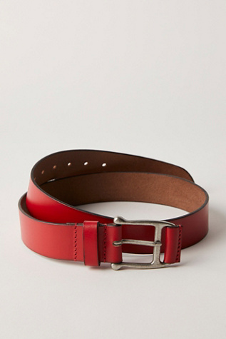 Carraway Leather Belt At Free People In Sour Cherry, Size: M/L