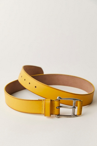 Carraway Leather Belt At Free People In Ochre, Size: XS/S