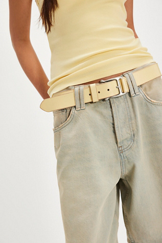 Carraway Leather Belt at Free People in Banana Cream, Size: S-M/P-M