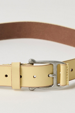 Женский ремень Free People Carraway Leather Belt, цвет: Кремовый — фото 3