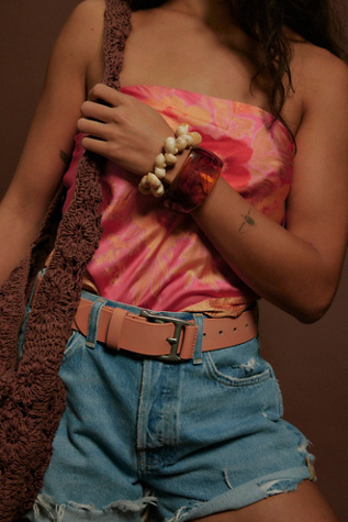 Carraway Leather Belt at Free People in Spanish Rose, Size: L-XL/G-TG
