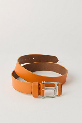 Carraway Leather Belt at Free People in Orange Peel, Size: S-M/P-M