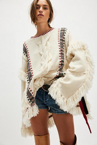 MUTMA Wino White Poncho