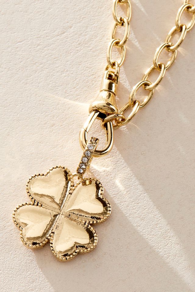 14k Gold Plated Clover Charm Necklace #1