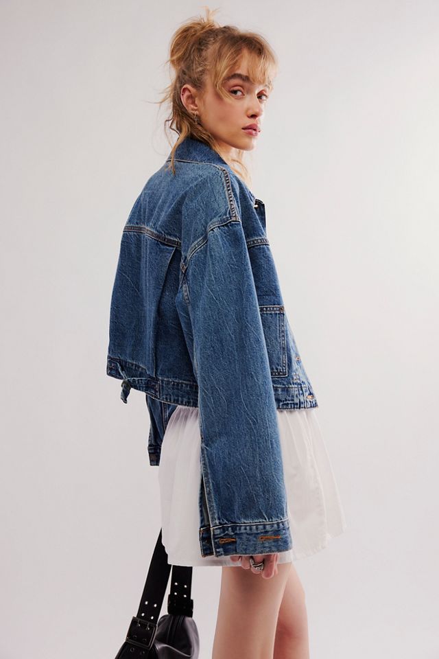 90s style denim jacket best sale