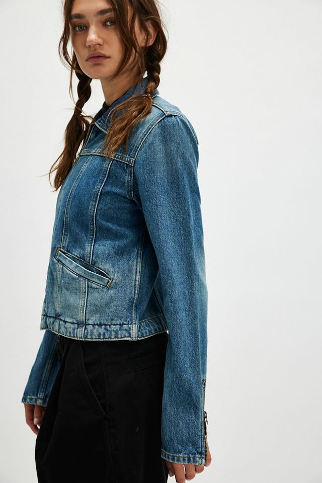 RE/DONE ORIGINALS デニムジャケット RE/DONE Slim Zip denim jacket | THE OUTNET