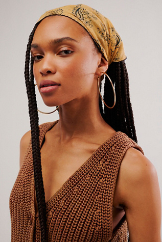 Parker Printed Hair Scarf at Free People in Tan Paisley