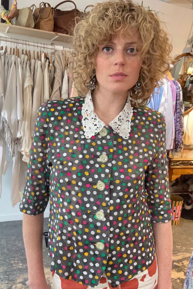 Vintage Alta Mode My Robe Polka Dot Blouse Selected by The Curatorial Dept. Free People