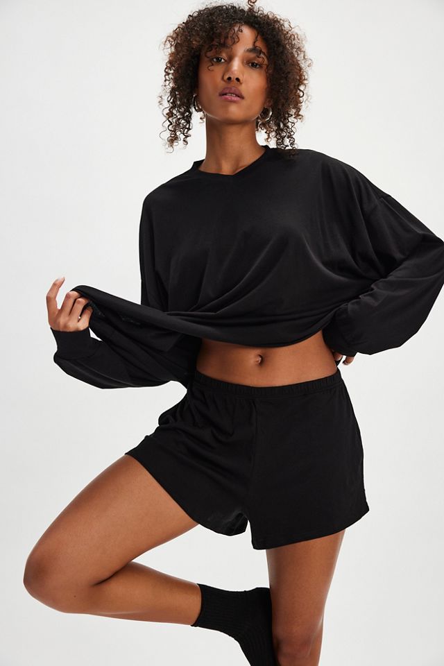 Free people 2 piece outlet long Sleeve short set