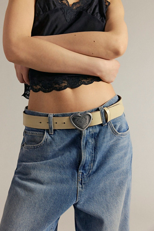 Corazon Leather Belt by Free People in Tan, Size: M/L