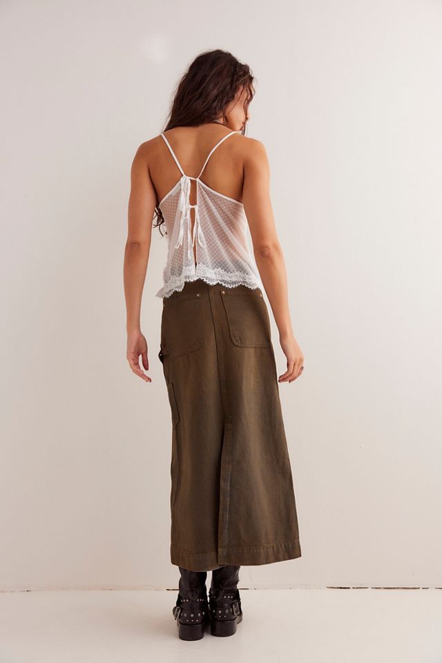 Harmonica Coated Denim Maxi Skirt #2