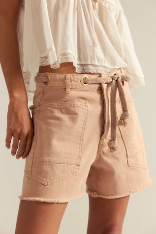 We The Free Moxie Barrel Shorts at Free People in Blushing, Size: 26