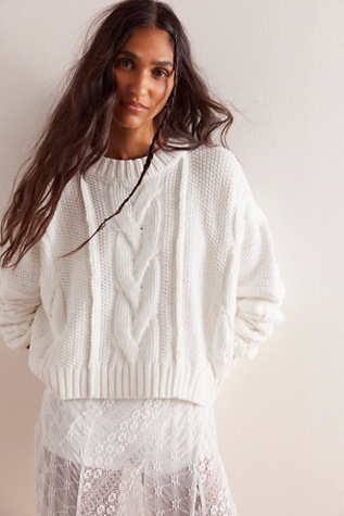 We The Free In A Daze Pullover at Free People in Optic White, Size: Small