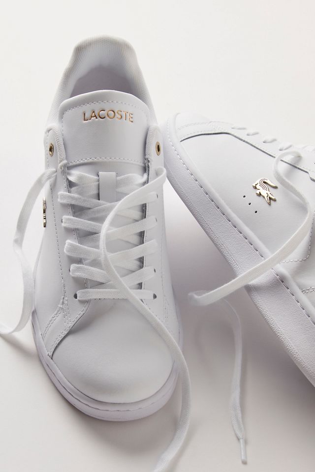 Lacoste silver trainers online