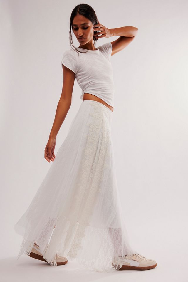 Chiffon tulle maxi skirt hotsell