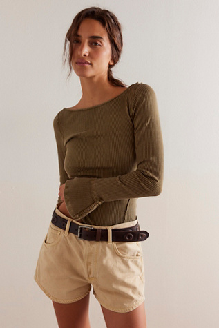 We The Free Soul Sister Layering Top At Free People In Military Olive, Size: Small