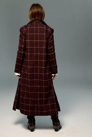 Женские куртки Free People Hailey Tweed Duster, цвет: Ягодный комбинированный — фото 2