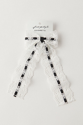 Sweetest Thing Lace Bow at Free People in Black/White