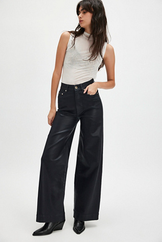 DL1961 Hepburn Coated Wide-Leg Jeans