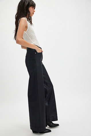 DL1961 Hepburn Coated Wide-Leg Jeans