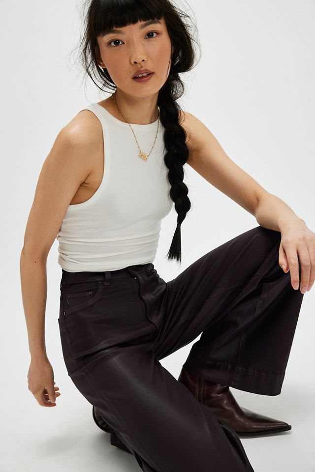 DL1961 Hepburn Coated Wide-Leg Jeans #3