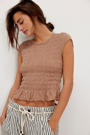 We The Free Sylvie Tee At Free People In Praline, Size: XS